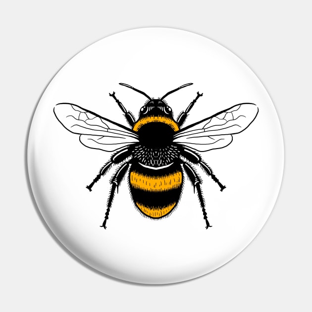 Worker Bee Symbol - Manchester Bee Pin by dumbshirts