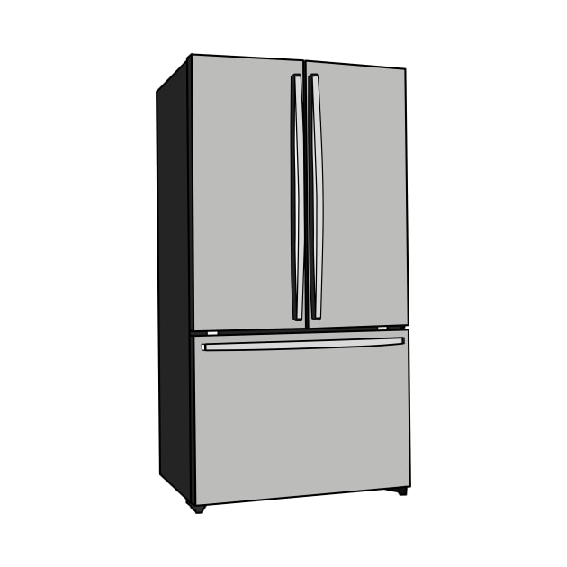 French door refrigerator cartoon illustration by Miss Cartoon