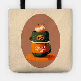 pumpkin spice Halloween coffe Tote