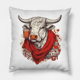 Bull feria beer euskadi and basque country Pillow