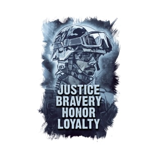 Justice Bravery Honor Loyalty Warriors Code of Conduct T-Shirt