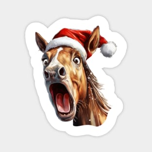 Funny Christmas Horse Face Magnet