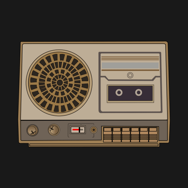 cassette player in the style of the 80s by George