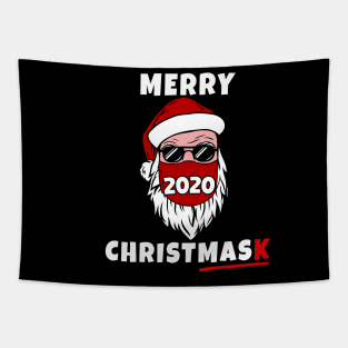 Merry Christmask 2020 Masked Santa For Christmas Pajamas Family Xmas Tapestry