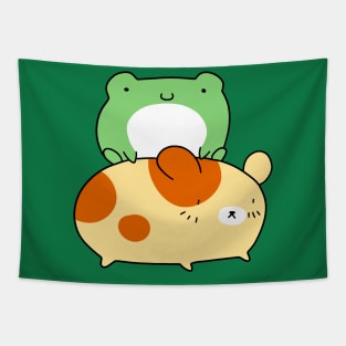 Little Frog and Hamster Tapestry