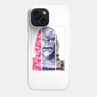 Creature From the Black Lagoon,  A ball point pen portrait. Phone Case