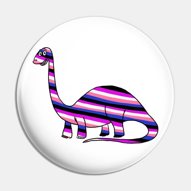 Gender Fluid Dinosaur Pin by DrawMe