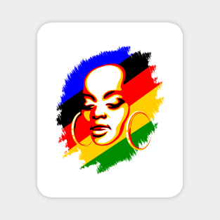 African Woman Face Print Template Magnet
