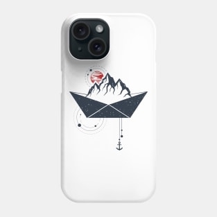 Ship In Space. Double Exposure Phone Case