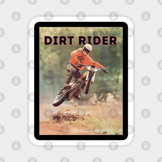 Vintage Motorcycle Dirt Rider Magnet by TommySniderArt
