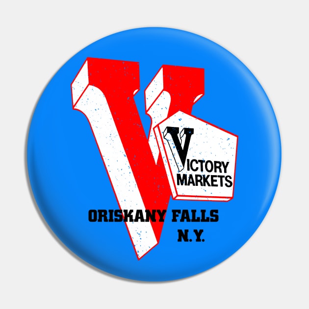 Victory Market Former Oriskany Falls NY Grocery Store Logo Pin by MatchbookGraphics