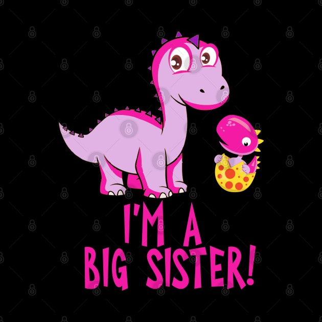 I'm A Big Sister with Pink Dinosaurs by tropicalteesshop