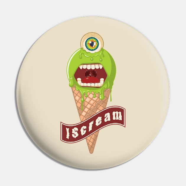 Screaming green ice cream Pin by AnnArtshock