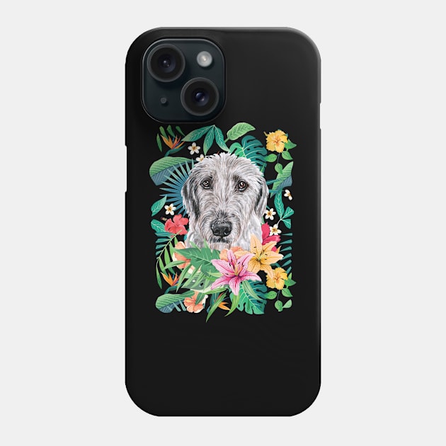 Tropical Irish Wolfhound Phone Case by LulululuPainting