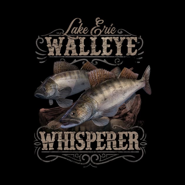 Lake Erie Walleye Whisperer Vintage Fishing by MarkusShirts