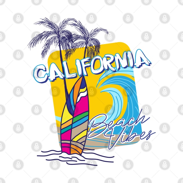 California Beach Vibes Colourful summer  typography by SSSD