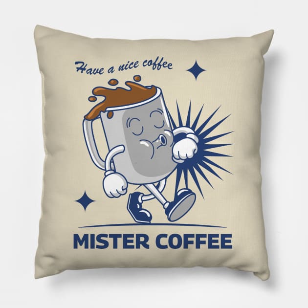 Mister Coffee Pillow by Harrisaputra