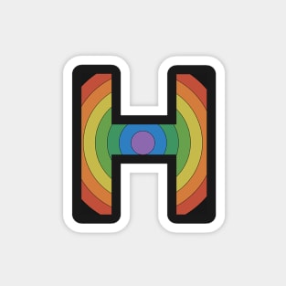 Retro Rainbow 'H' Sticker Magnet