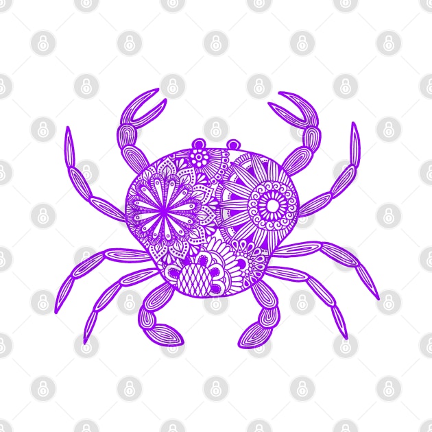 Mandala Crab (purple and white) by calenbundalas