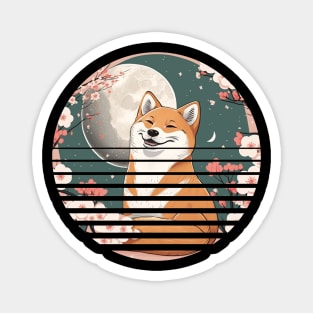 Shiba Inu Dog, Cherry Blossom, Japanese Style Magnet