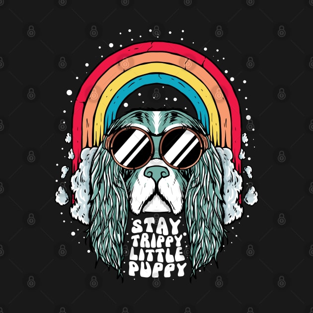 cavalier king charles spaniel funny stay trippy little puppy by A Comic Wizard