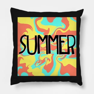 Summer trendy colors tye dye swirl Pillow