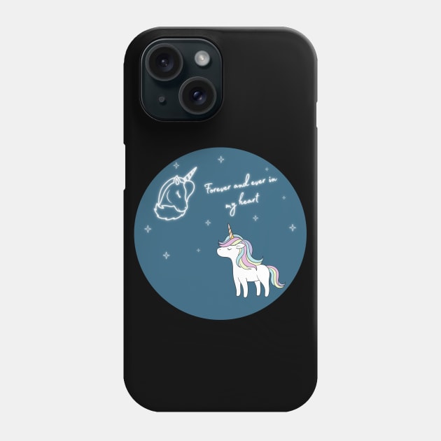 Unicorn raised to heaven, forever in my heart Phone Case by RomArte