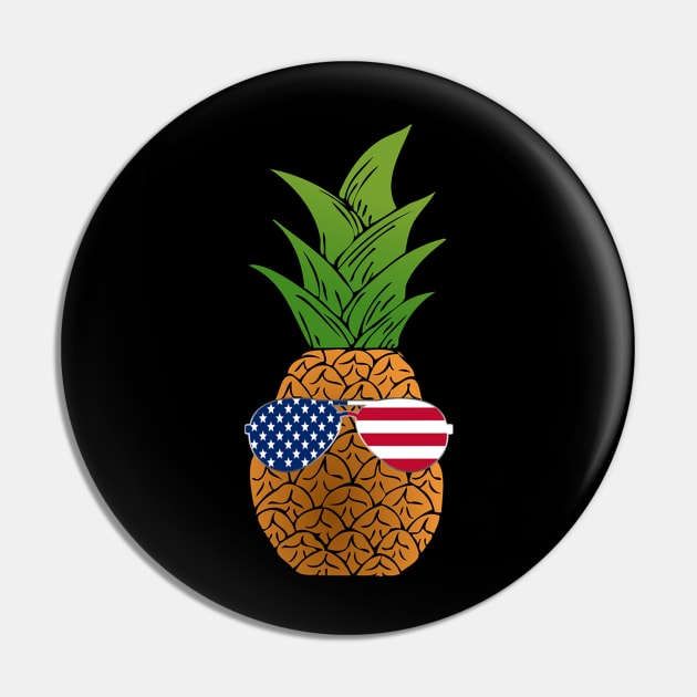 Funny Pineapple Sunglasses 4th of July Pin by Lulaggio