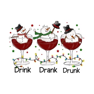 Drink Drank Drunk Snowman Grinch T-Shirt