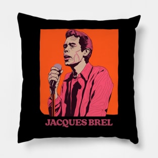 Jacques Brel ∆ Retro Fan Design Pillow