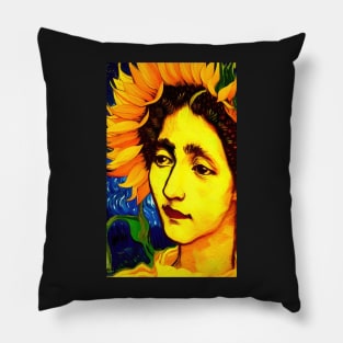 Goddess of Sunflowers Pillow