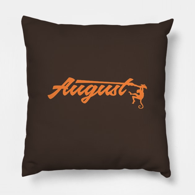 August Sun Orange Monkey Pillow by shieldjohan