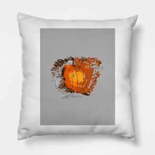 Pumpking drawing, calendar, image, digital Pumpking, october pumpkin themed calendar Pillow