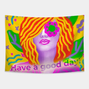 colorful woman Tapestry
