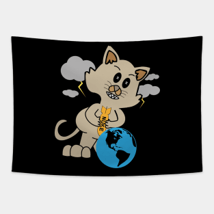 Funny Catastrophe Cat Tapestry