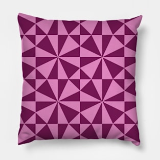 Cerise Crossed Canoes Patchwork Pattern Pillow