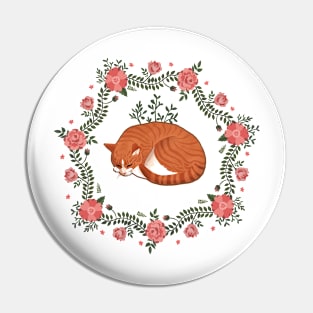 Cats and Roses Pin