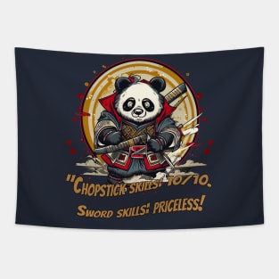 Samurai Panda - Bold and Fierce Japanese Warrior Design Tapestry