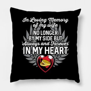 In Loving Memory of My Wife Heart Wings Pillow