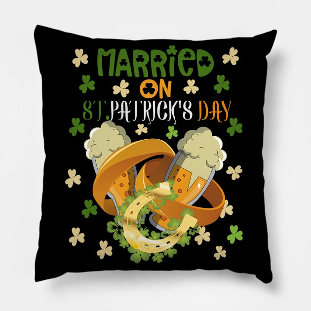 Bachelors & Bachelorettes Party Wedding on St Patricks Day Pillow by alcoshirts