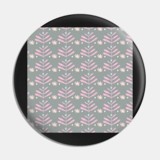 Grey and Pink Mod Blooms Pin