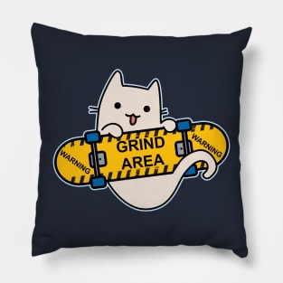 Cat and Skateboard Skateboarding Cat Grind Pillow