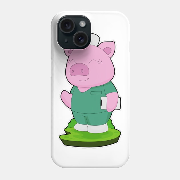 Pig Nurse Notepad Phone Case by Markus Schnabel