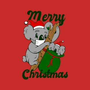 covid coronavirus koala christmas face mask T-Shirt