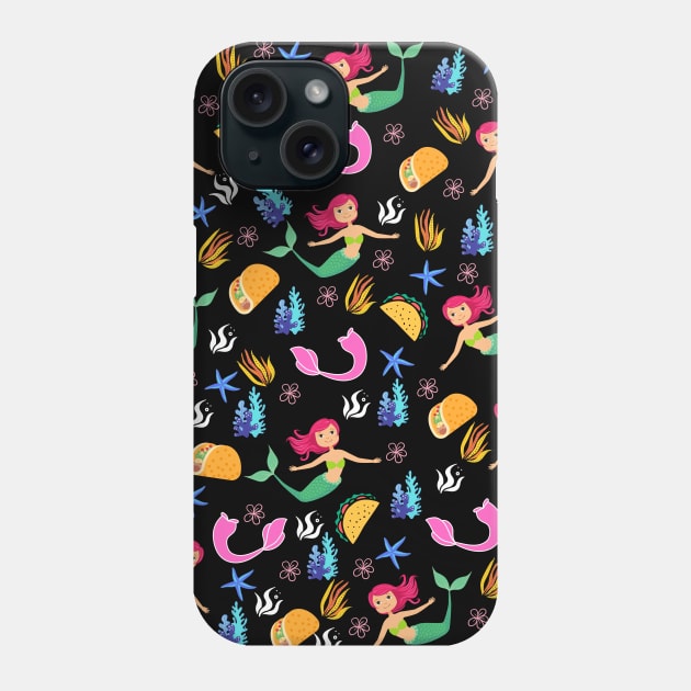 Tacos and Mermaid Face Mask, Tacos Face Mask, Mermaid Face Mask, Face Mask For Kids. Phone Case by DakhaShop