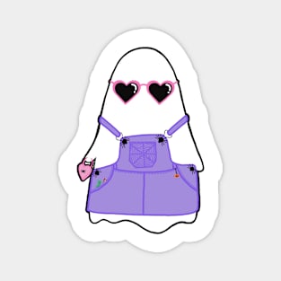 Trendy Ghoul in overalls and heart sunglasses Magnet