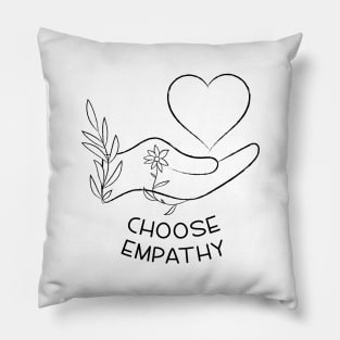 Choose Empathy | Line Art Design Pillow