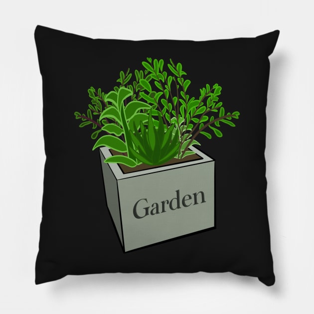 Potted doodle Pillow by BecksArtStuff