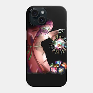 Masked sorcerer with glowing d20 dnd dice Phone Case