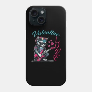 Valentine Love Guitaist Cat Phone Case